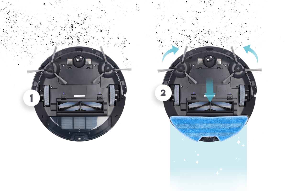Robot aspirateur et laveur connecté - AMIBOT Spirit Ice Laser