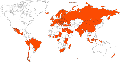 Couverture réseaux du WEENECT Cats dans plus de 100 pays